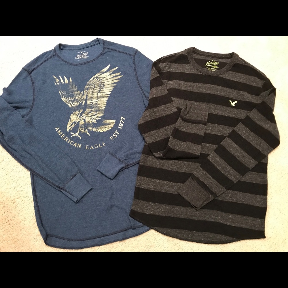 2 Men’s Thermal American Eagle Shirts Both For $14
